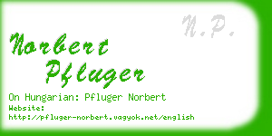 norbert pfluger business card